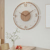 Nordic 14" Wooden Wall Clock – Silent Non-Ticking Modern Scandinavian Design for Home & Office Decor
