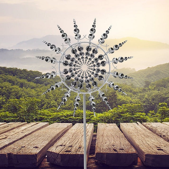 Metal Garden Windmill Spinner – Kinetic Yard Art for Outdoor Lawn & Patio Decor