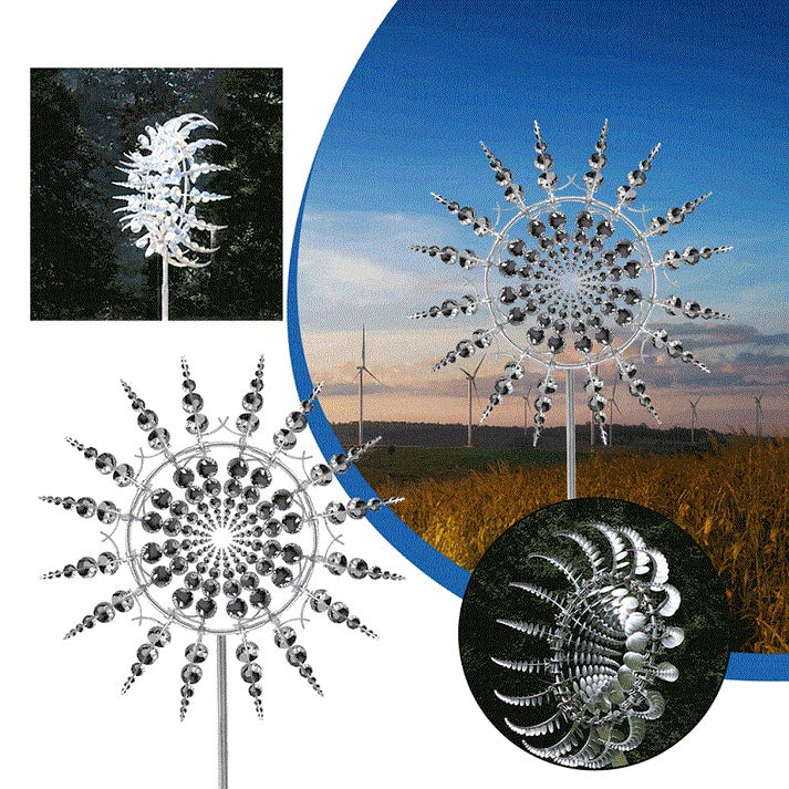 Metal Garden Windmill Spinner – Kinetic Yard Art for Outdoor Lawn & Patio Decor