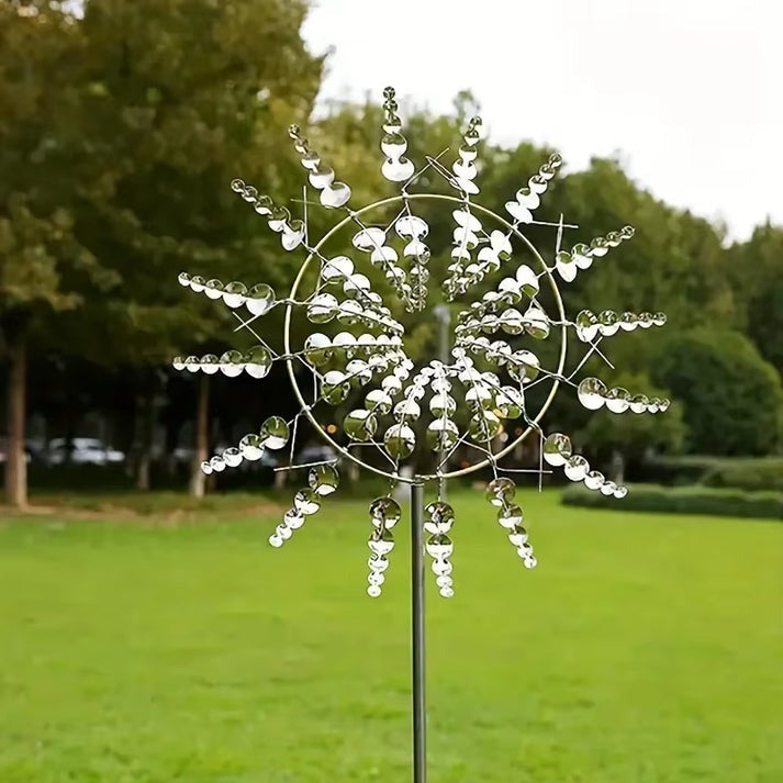 Metal Garden Windmill Spinner – Kinetic Yard Art for Outdoor Lawn & Patio Decor