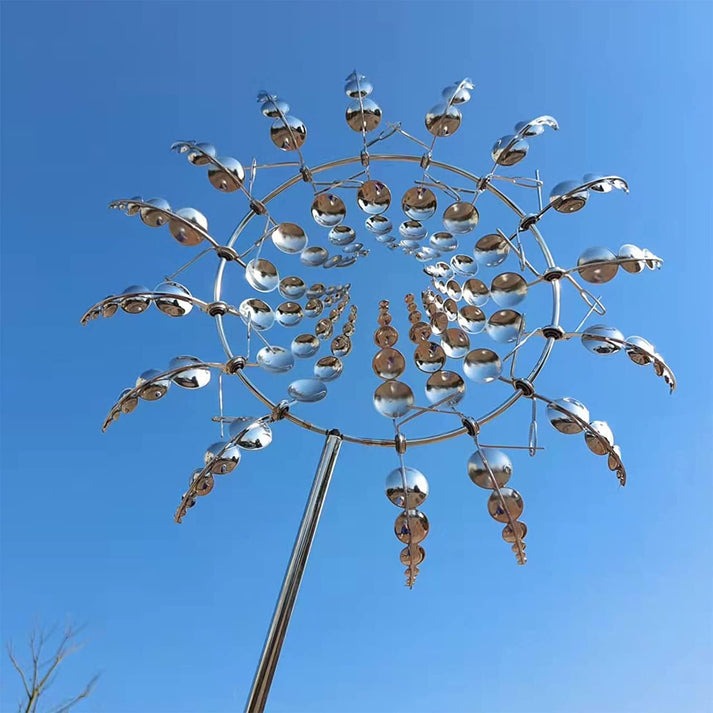Metal Garden Windmill Spinner – Kinetic Yard Art for Outdoor Lawn & Patio Decor