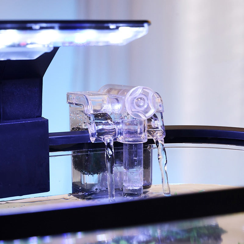 Desktop Fish Tank – Small Aquarium with LED Light Filter & Anti-Slip Base