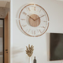 Nordic 14" Wooden Wall Clock – Silent Non-Ticking Modern Scandinavian Design for Home & Office Decor