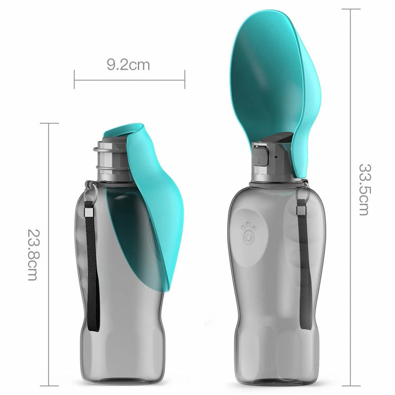 Dog Water Bottle with Collapsible Bowl - Large Capacity 800ml