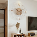 Nordic 14" Wooden Wall Clock – Silent Non-Ticking Modern Scandinavian Design for Home & Office Decor
