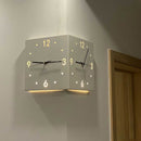 Double-Sided Corner Wall Clock with Light – Modern Creative Two-Face Design for Living Room Decor