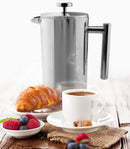 Stainless Steel French Press Cafetiere – Heat-Resistant Glass & Precise Scale