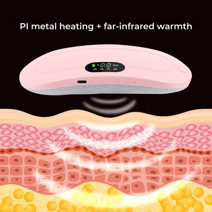 Smart Menstrual Heating Pad Belt – Vibrating Abdominal Massager for Waist & Period Pain Relief