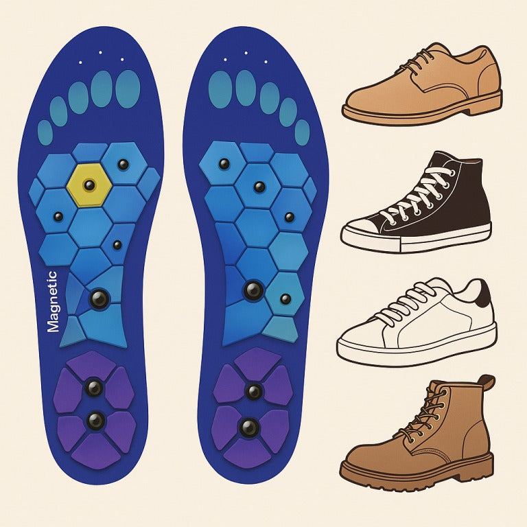 Magnetic Therapy Insoles – Breathable Acupressure Shoe Inserts for Foot Massage & Pain Relief