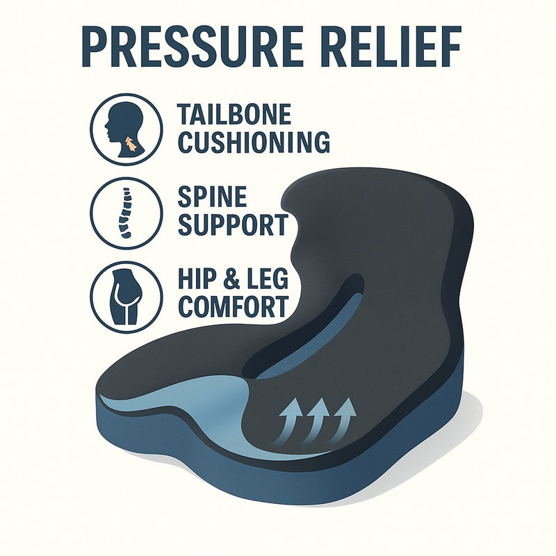 Memory Foam Lumbar Cushion – Back Rest Soft Support for Waist & Tailbone