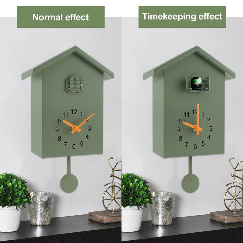 Cuckoo Clock with Pendulum – Battery-Powered Cuckoo Sound for Living Room Décor