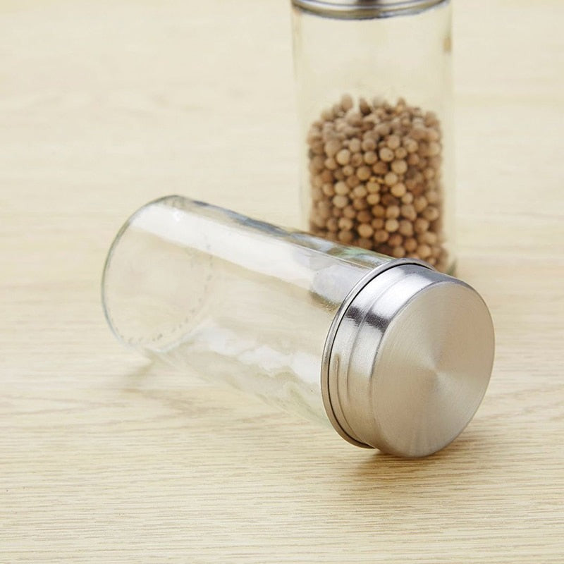 Rotating Spice Rack with 12 Glass Jars – 360° Stainless Steel Kitchen Organiser