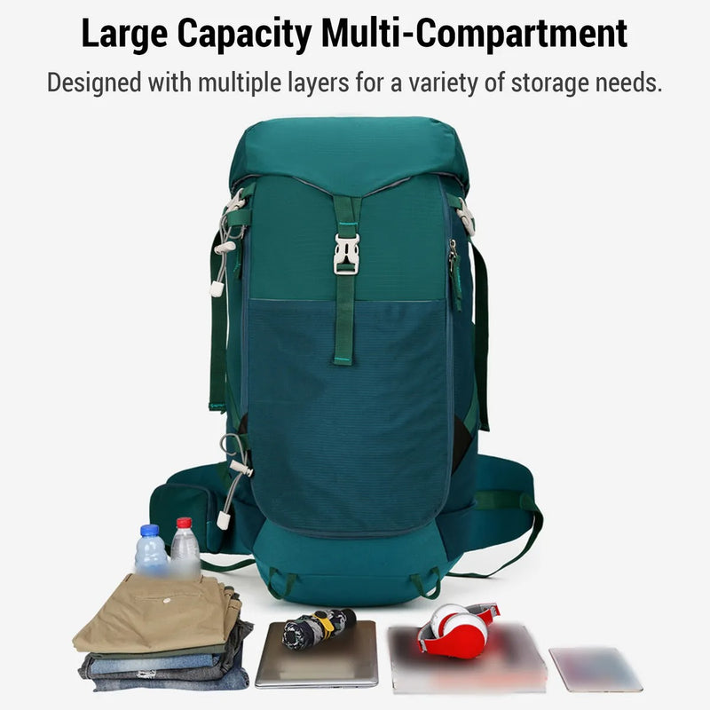 Large Water-Resistant Hiking Backpack – 40L Travel Rucksack & Daypack for Camping and Outdoors