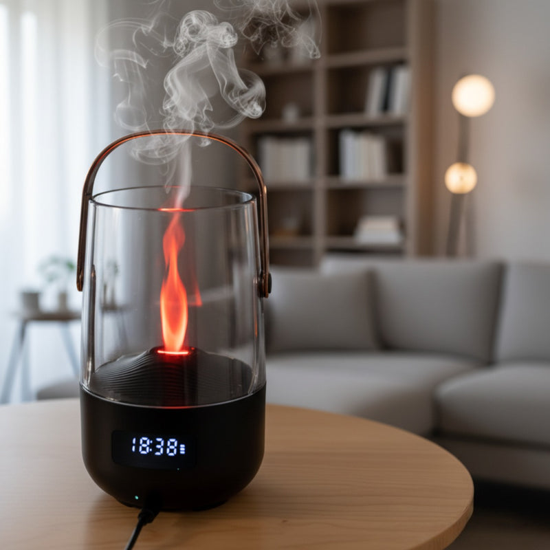 Retro Flame Lantern Humidifier – USB Essential Oil Diffuser with Ambient Light