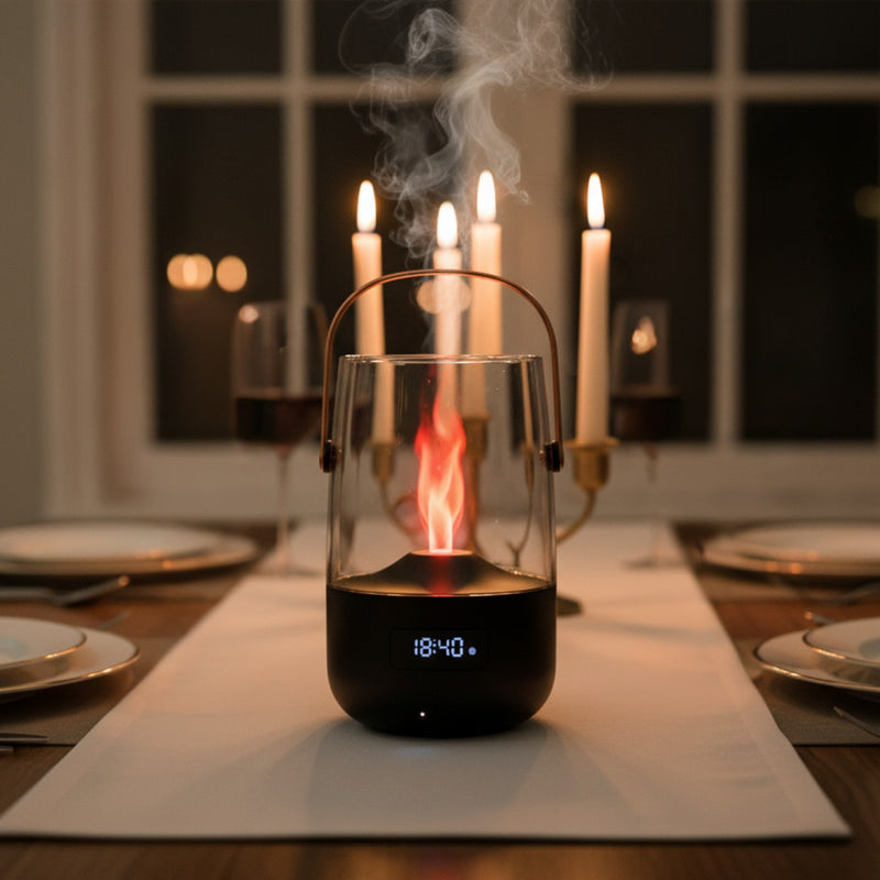 Retro Flame Lantern Humidifier – USB Essential Oil Diffuser with Ambient Light