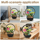 Tabletop Water Feature – 3-Tier Lotus Leaf Fountain with LED Light & Pebbles