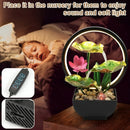 Tabletop Water Feature – 3-Tier Lotus Leaf Fountain with LED Light & Pebbles