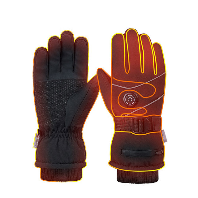 Fleece-Lined Electric Heated Gloves – Adjustable 3 Heat Levels Touchscreen-Friendly Windproof