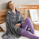 USB Electric Heating Blanket Shawl – Plush Coral Fleece with 3 Heat Settings