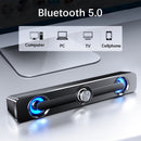 PC Soundbar Speaker – USB Powered with LED Lights 3.5mm Jack for Laptop & TV