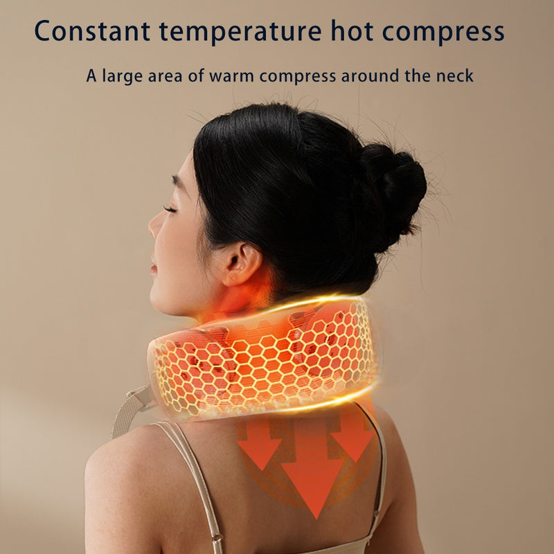 Rechargeable U-Shape Memory Foam Neck Massager – Heated Kneading Pillow for Pain Relief