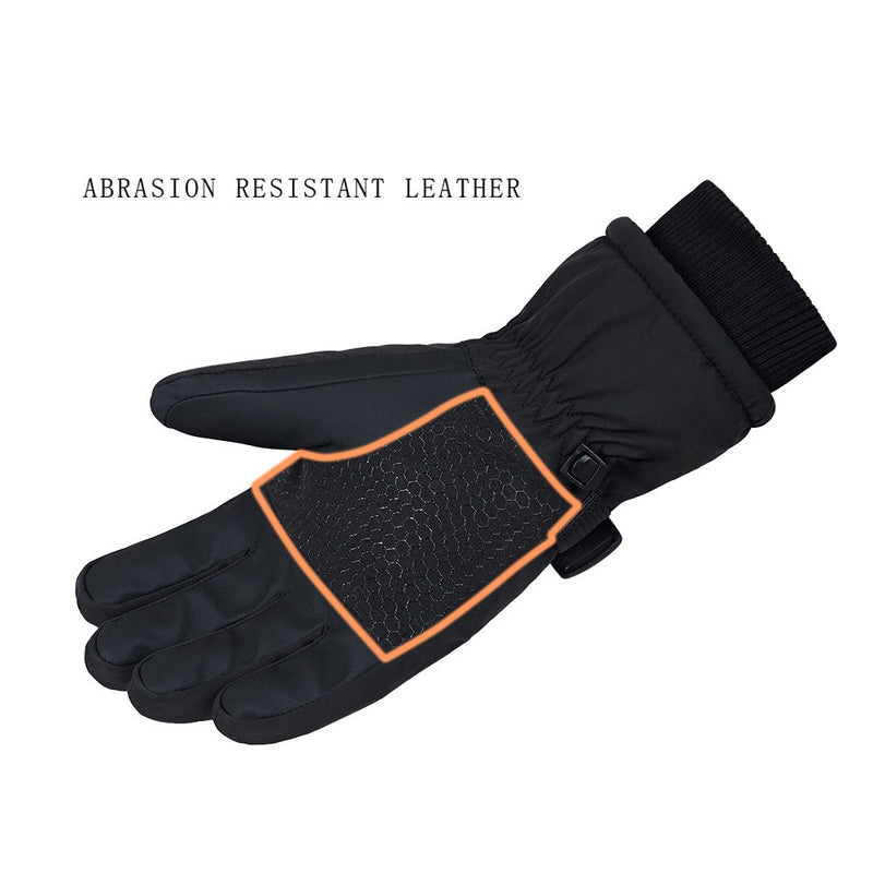 Fleece-Lined Electric Heated Gloves – Adjustable 3 Heat Levels Touchscreen-Friendly Windproof