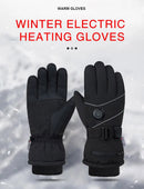 Fleece-Lined Electric Heated Gloves – Adjustable 3 Heat Levels Touchscreen-Friendly Windproof