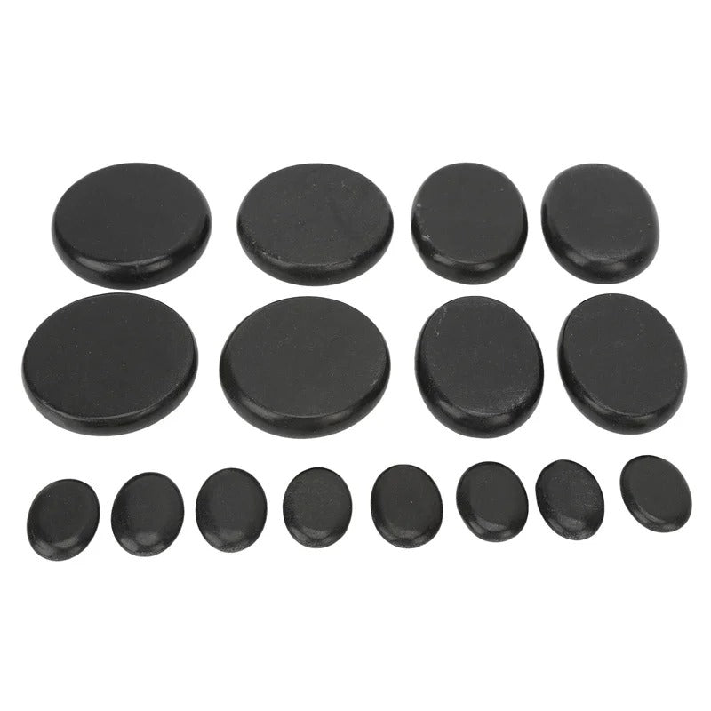 Natural Hot Stone Massage Set – 16 Pieces Portable Heating Kit for Muscle Relaxation