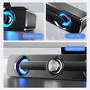 PC Soundbar Speaker – USB Powered with LED Lights 3.5mm Jack for Laptop & TV