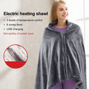 USB Electric Heating Blanket Shawl – Plush Coral Fleece with 3 Heat Settings