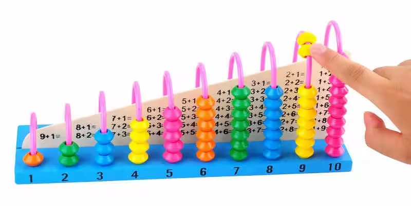 Wooden 10-Column Abacus – Early Learning Math Tool for Addition & Subtraction