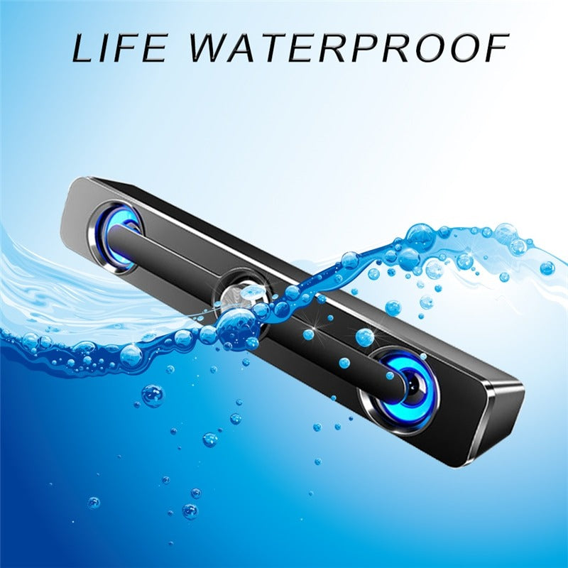 PC Soundbar Speaker – USB Powered with LED Lights 3.5mm Jack for Laptop & TV