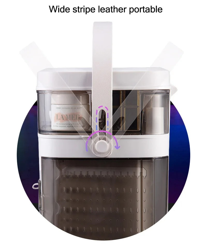 Multi Layer LED Makeup Organiser – Drawer Vanity Organiser for Cosmetics & Skincare with Mirror