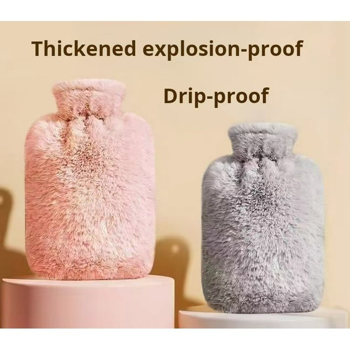 Hot Water Bottle with Soft Cover – 2L Large Capacity Winter Warmer
