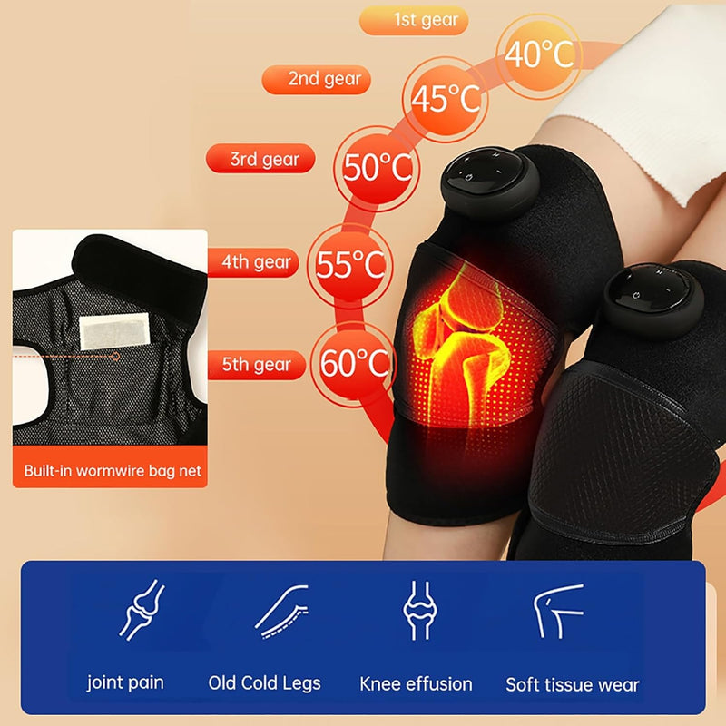 Cordless Heated Knee Massager – Rechargeable Knee Wrap for Arthritis & Pain Relief