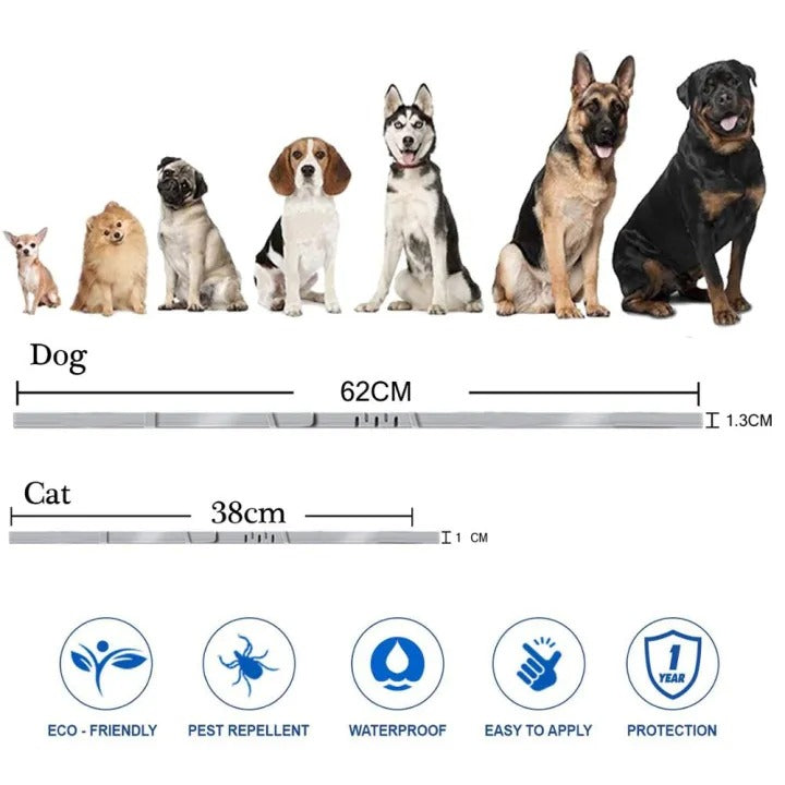 Natural Flea & Tick Collar for Cats & Dogs – Adjustable and Waterproof