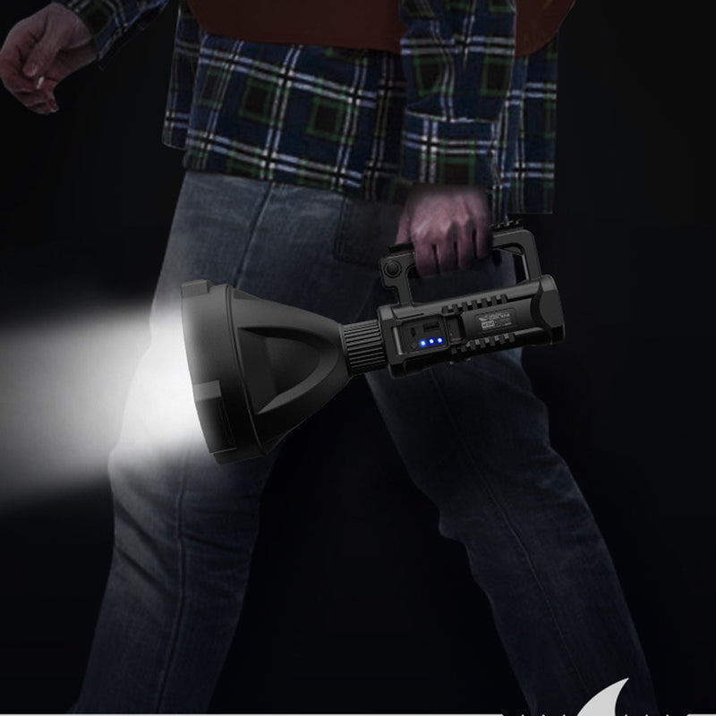 Ultra Bright Rechargeable LED Flashlight– Portable Camping & Work Spotlight with Stand