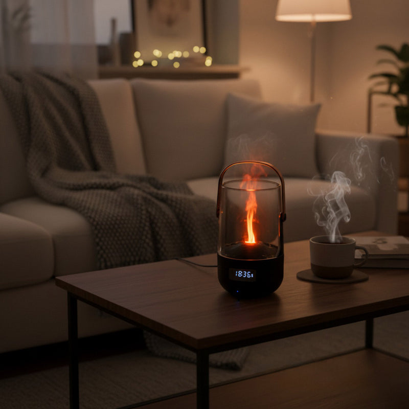 Retro Flame Lantern Humidifier – USB Essential Oil Diffuser with Ambient Light