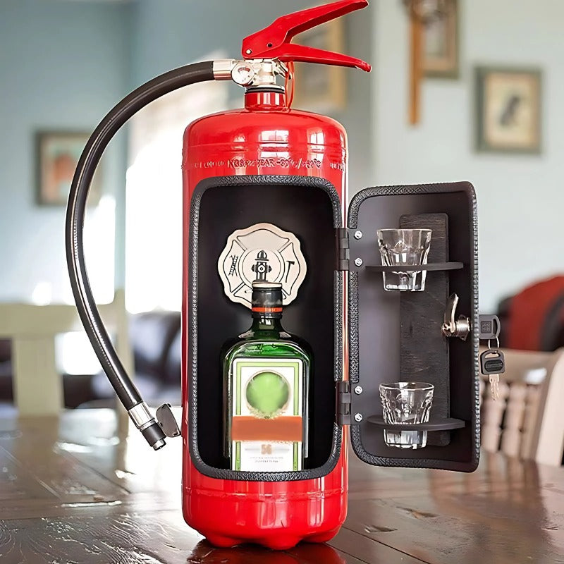 Fire Extinguisher Home Bar Cabinet – Novelty Whiskey Cabinet & Gift for Men