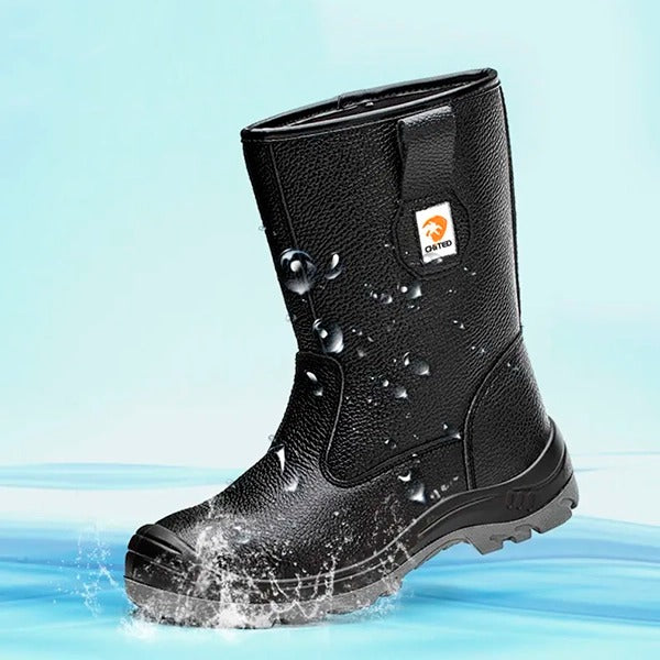 Men’s Steel Toe Rigger Boots – Waterproof Leather Safety Boots with Anti-Smash & Anti-Puncture