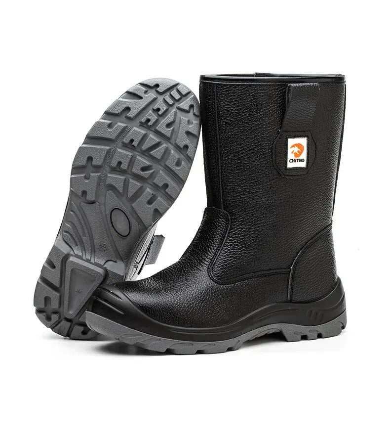 Men’s Steel Toe Rigger Boots – Waterproof Leather Safety Boots with Anti-Smash & Anti-Puncture