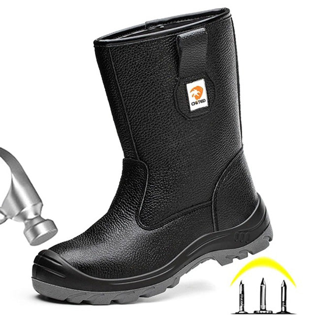 Men’s Steel Toe Rigger Boots – Waterproof Leather Safety Boots with Anti-Smash & Anti-Puncture
