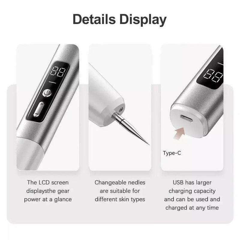 Plasma Mole Skin Tag & Spot Remover Pen – Multi-Speed LCD Laser Tool for Skin Care