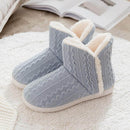 Women's Knitted Boot Slippers – Plush Lined Non-Slip Warm Winter House Shoes