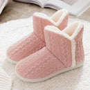 Women's Knitted Boot Slippers – Plush Lined Non-Slip Warm Winter House Shoes