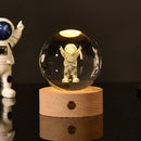 3D Crystal Ball Night Light – Luminous Decorative Ball Table Lamp with Wooden Base