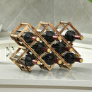 10-Bottle Folding Wooden Wine Rack – Compact Wine Storage Display