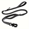 Heavy-Duty Tactical Dog Lead– 1.2–1.8m Shock-Absorbing Bungee with Dual Handles & Metal Clip