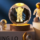 3D Crystal Ball Night Light – Luminous Decorative Ball Table Lamp with Wooden Base