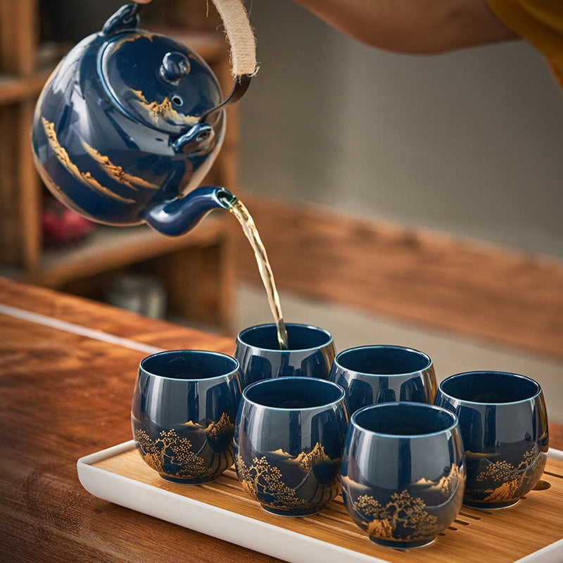 Japanese Style Ceramic Handle Tea Set